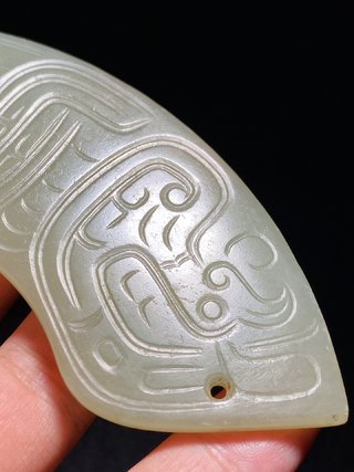 |周 和田玉籽料 青白玉 凤鸟纹 玉珮 玉饰