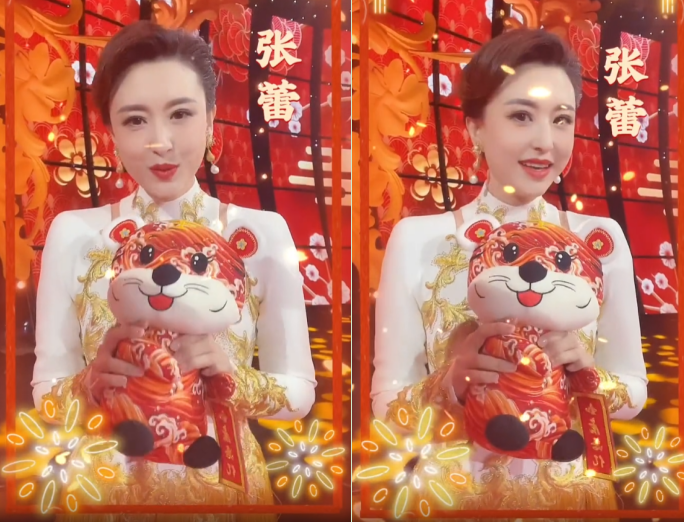 张蕾|央视张蕾穿粉睡衣家中卖萌!双颊酡红面色红润,一旁儿子乖巧可爱