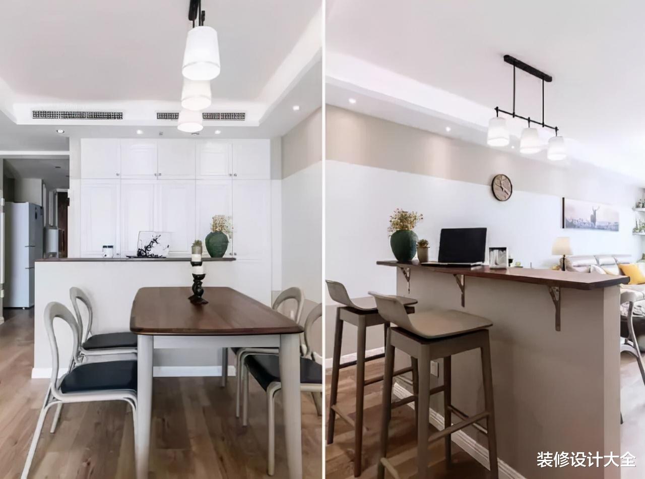 老公硬把餐厅设“半堵墙”,客厅加个假飘窗,聪明极了!