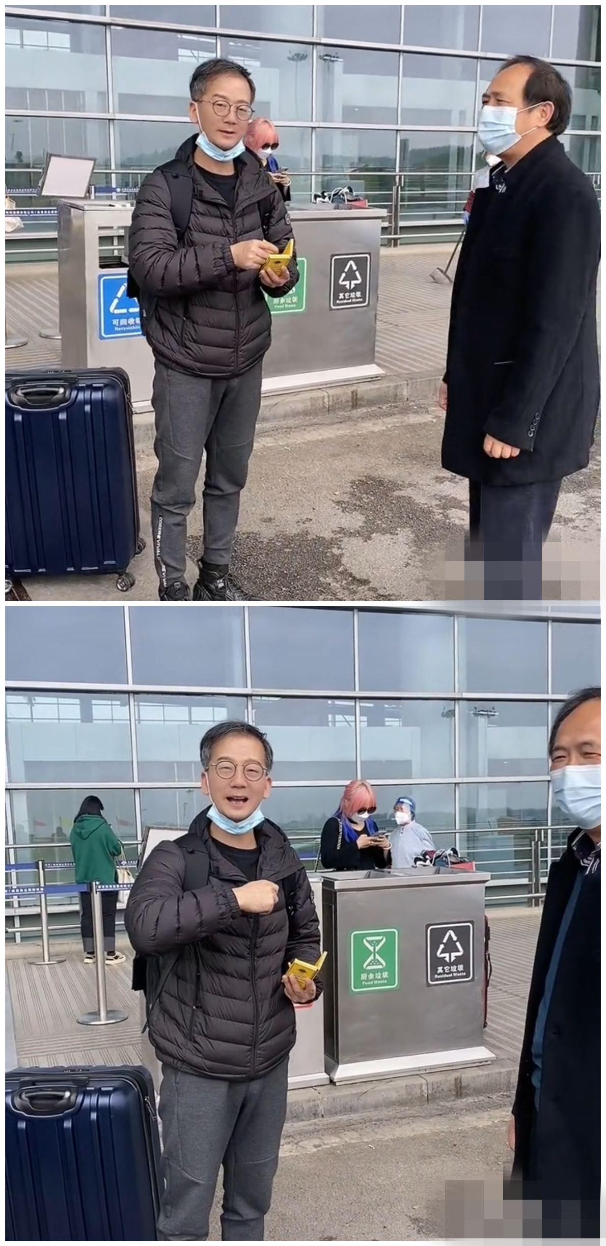 老戏骨“哮天犬”现身机场抽100元香烟,发现被拍藏烟动作亮了