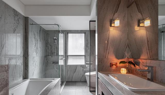 全屋干挂的另一种高级设计,大理石+金属组合,奢华感藏不住