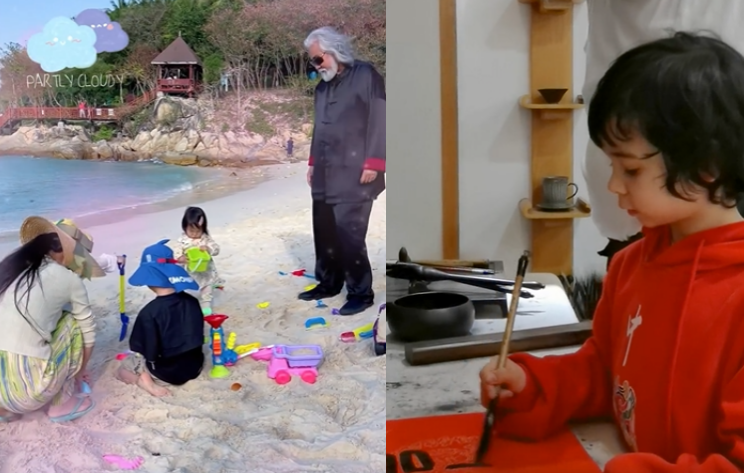 张纪中|70岁张纪中获娇妻喂食！打扮新潮面色红润，女方穿低领裙太性感