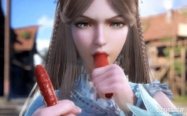 比比东|斗罗大陆女神最爱美食,宁荣荣爱香肠,千仞雪吃苹果,比比东吃人