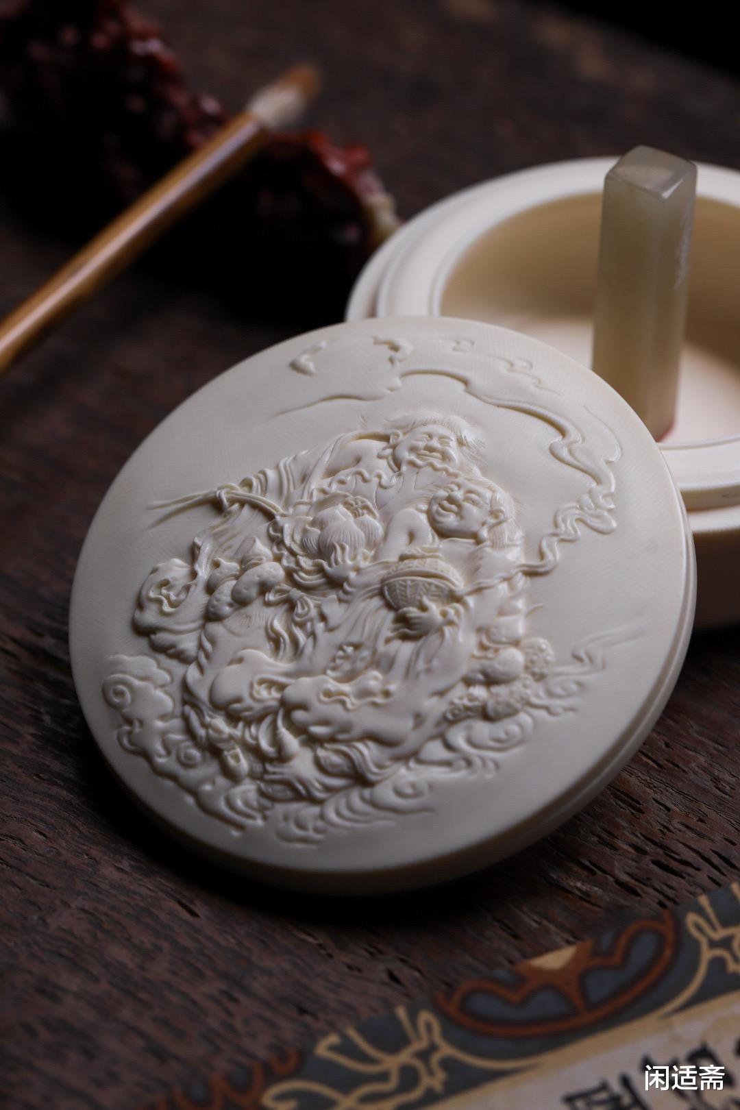 文玩|雅室藏玩,寒山拾得,合和文玩藏盒