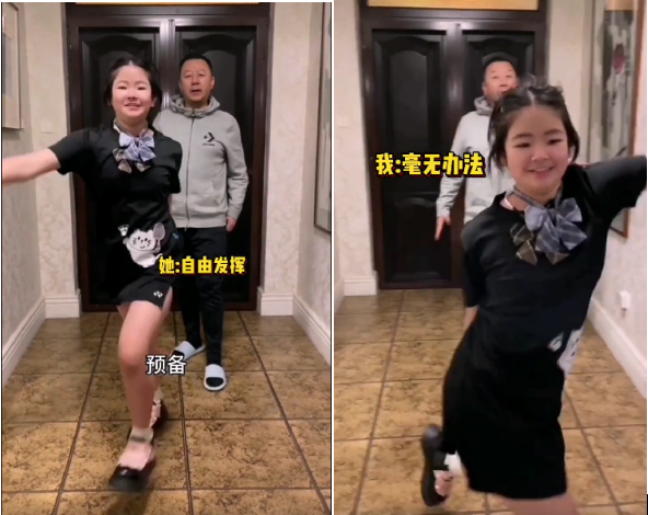 郭涛|郭涛女儿在家中跳舞！穿短裤炫出一双超长腿，10岁身高接近成年人