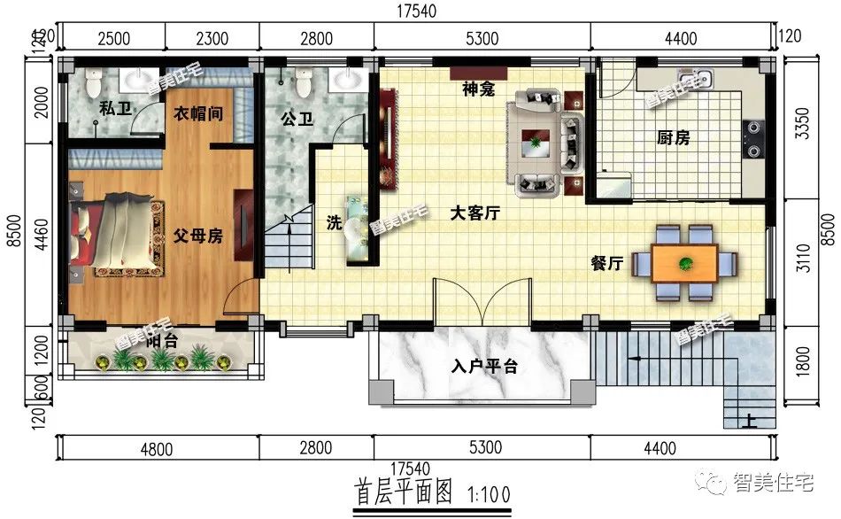 田园风格设计,带架空层的精致小别墅,以后回老家度假也很安逸!