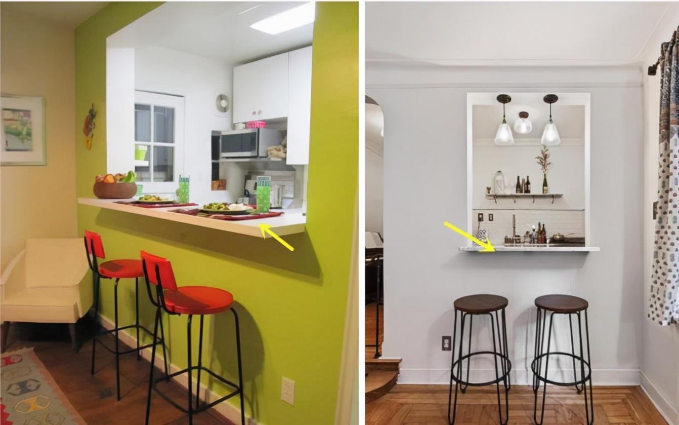 厨房窗洞外侧空着干啥?做储物柜砌吧台,1㎡不到,多出这么多功能