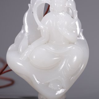 和田玉籽料|旧藏·和田玉籽料观音挂坠