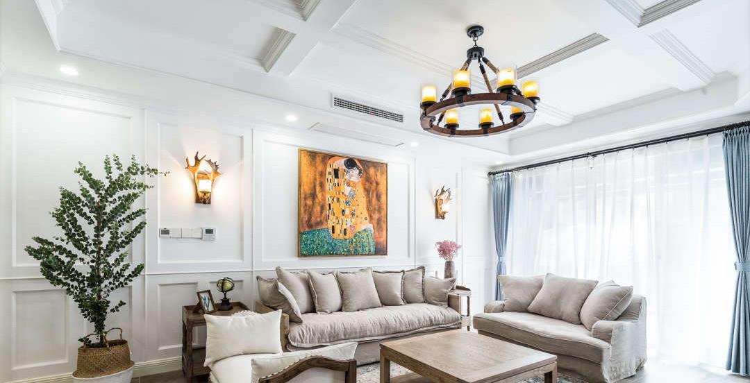 168大平层的冷感简美风,木制壁炉造型电视墙惊艳,这设计给满分