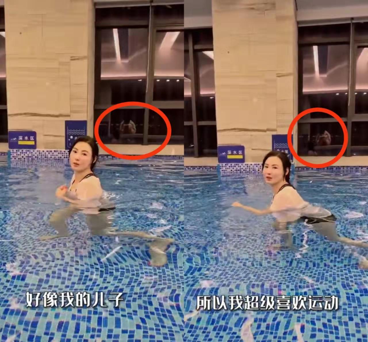 刘湘|42岁张柏芝晒游泳日常！白得发光四肢纤长，拍摄者意外出镜引猜测