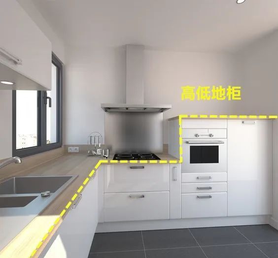 第一次见到厨房这样规划:不打吊柜,地柜打成高低柜,拿取超方便
