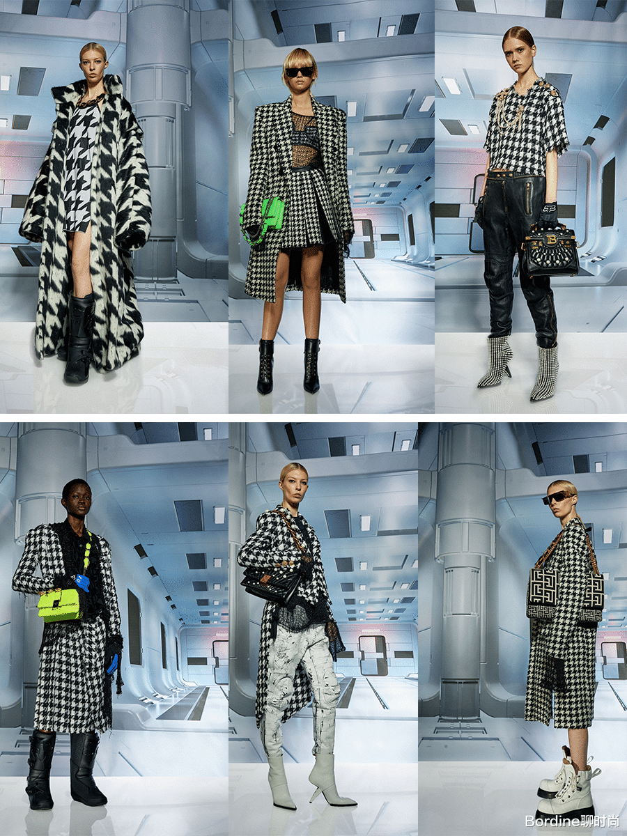 Balmain 2022早秋系列,深色与花纹结合的趣味,时尚叛逆