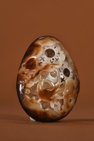 和田玉籽料|和田玉籽料原石雕八方来财把件