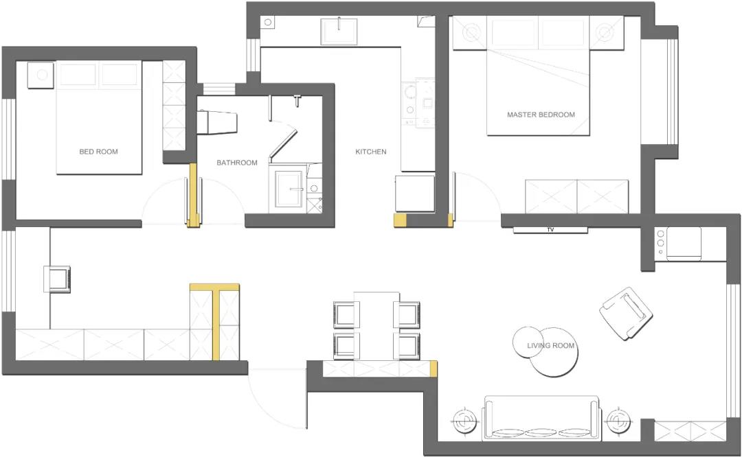 118㎡盐系三居,整墙收纳+办公区,太高级了!