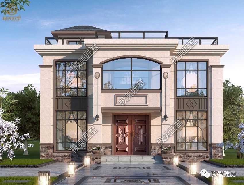 11.8X13米,中西合璧的二层别墅,农村建房就选它
