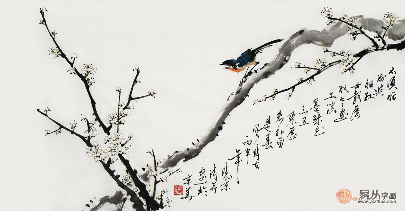 客厅挂画 挂花鸟国画 拥有高雅清新之家