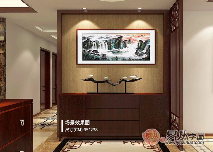 家居挂画 家中挂水墨山水画 装饰新中式家居风格