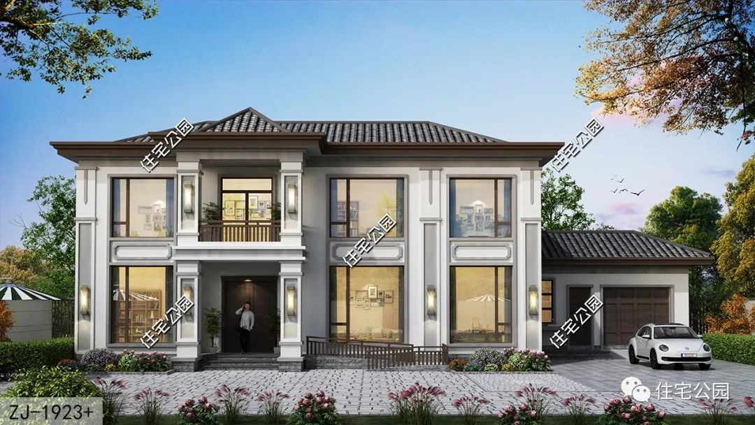 23×11米带土灶的二层新中式别墅,主副房搭配更实用