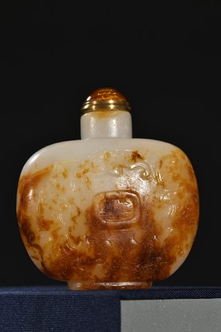 和田玉籽料|和田玉籽料福寿双全鼻烟壶