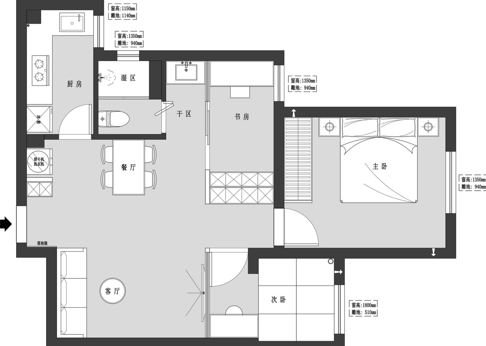 53㎡,她硬是改出了三个房间,完工后还一点不拥挤,太巧妙了