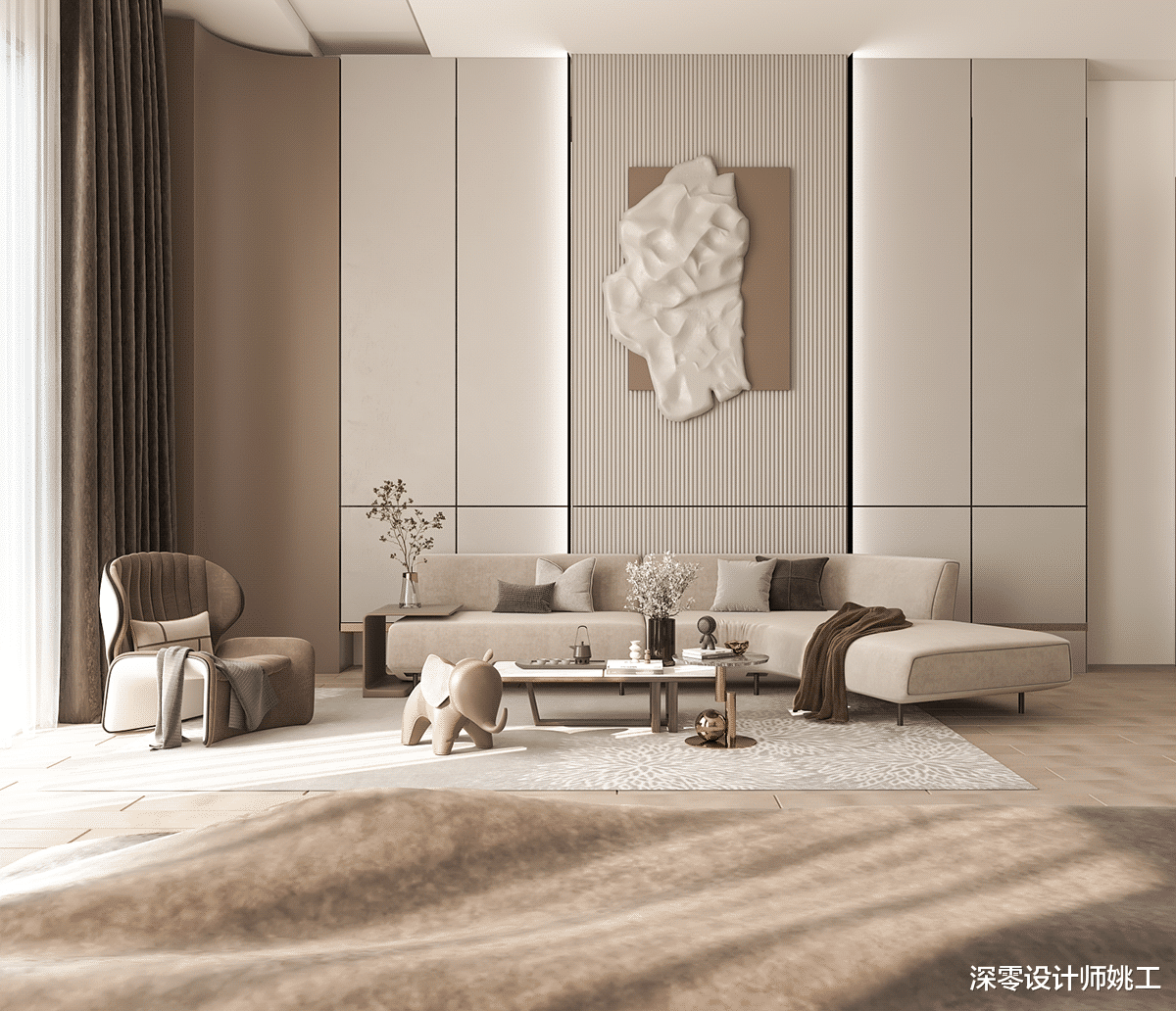 空间有限的小户型，可以从沙发入手，休闲椅搭配单人沙发堪称绝配