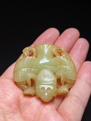 和田玉籽料|明 和田玉籽料 迦楼罗神鸟 大鹏金翅鸟 挂件