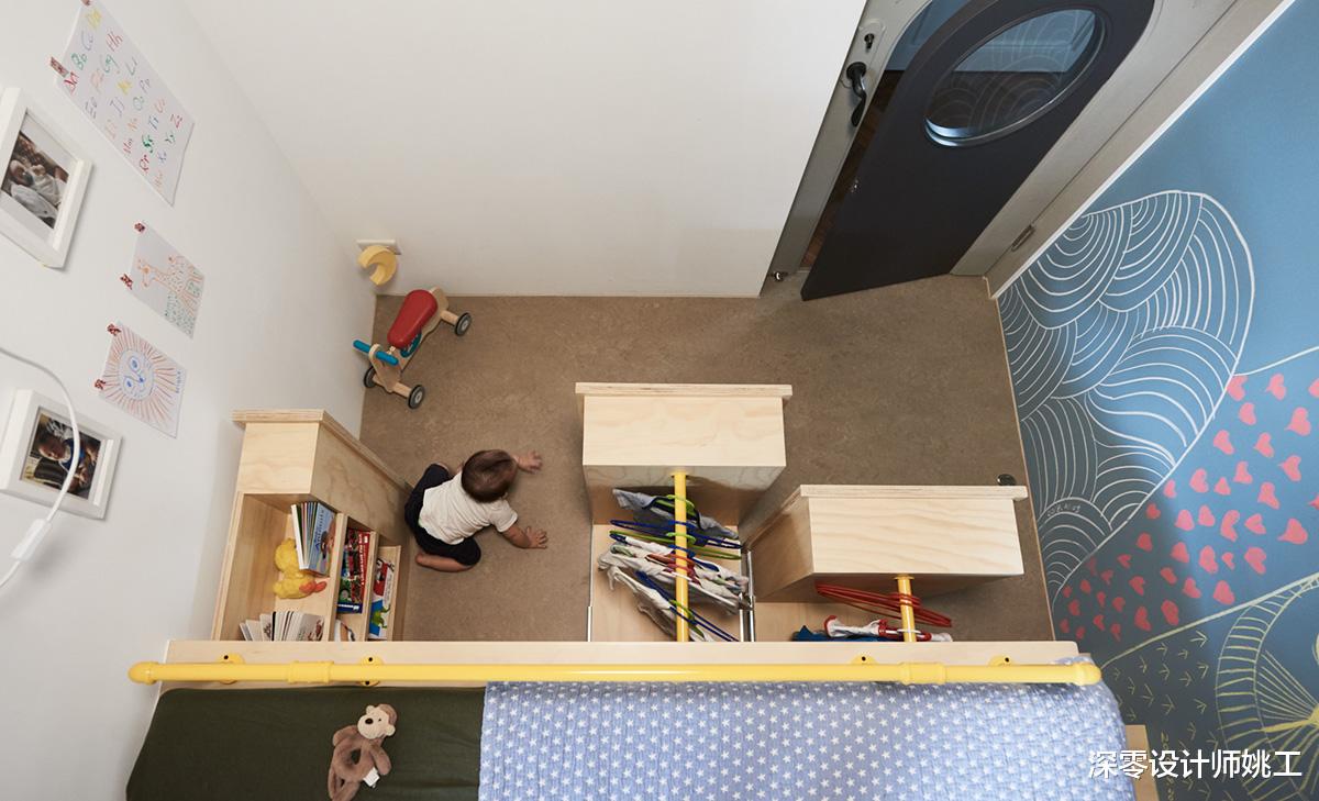 见到了最强装修,儿童房床抬高底下做收纳,休闲区,功能翻倍