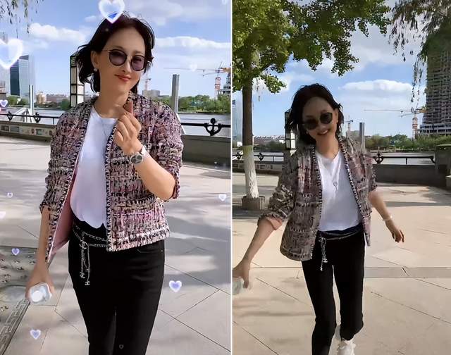 牛莉|49岁牛莉大街上热舞,穿紧身裤双腿又直又细,腰上一根链子上万元