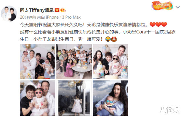 向太|向太首晒孙子孙女合照，小奶皇打扮珠光宝气，孙子龙眼虎头虎脑