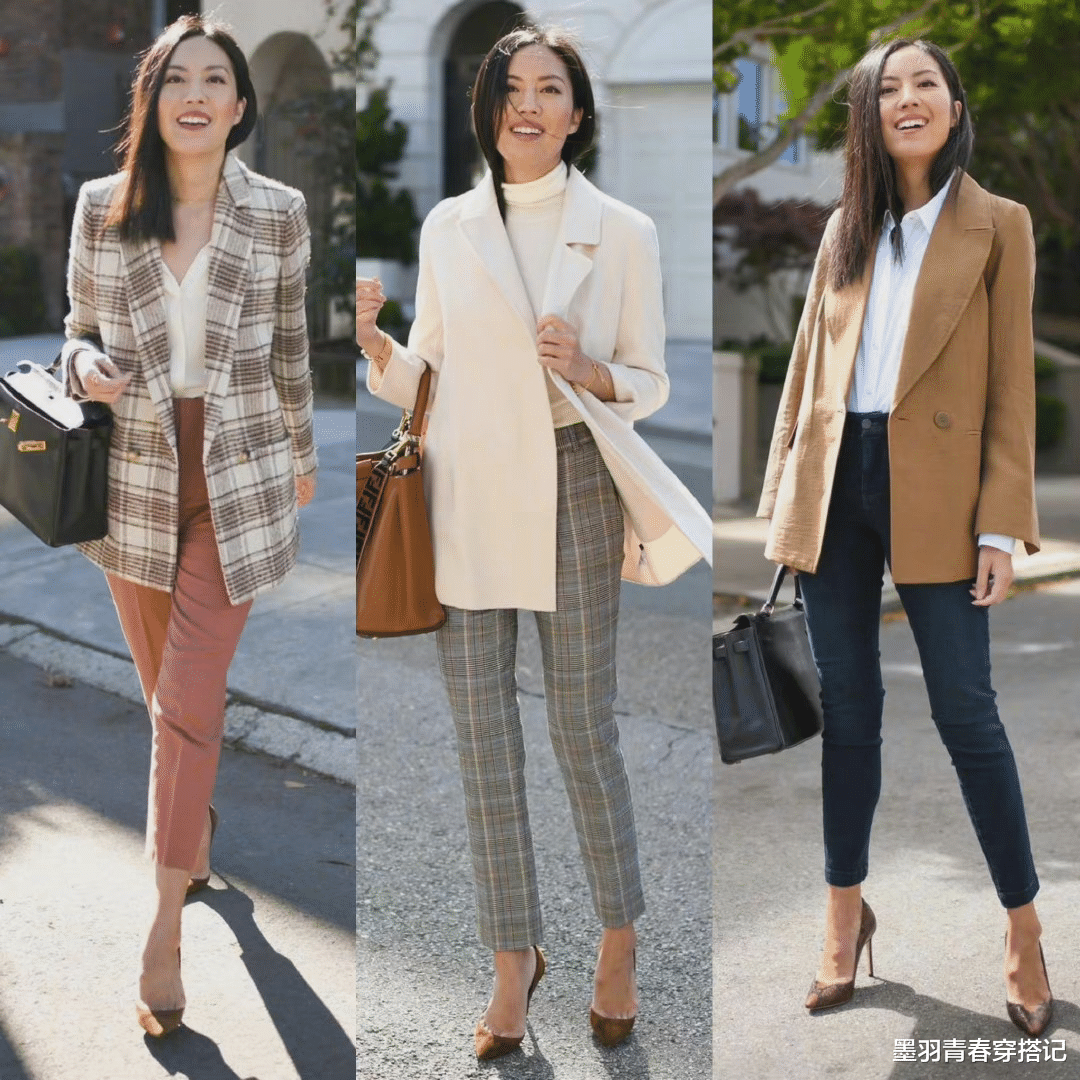 西装|她是我见过西装穿得最优雅大气的博主，干练又有气场