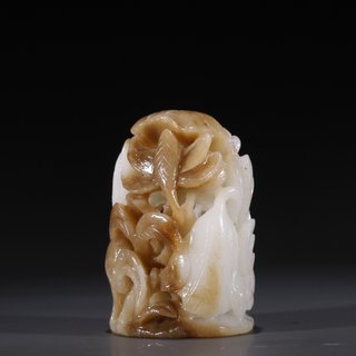 和田玉籽料|旧藏·和田玉籽料一路连科炉顶