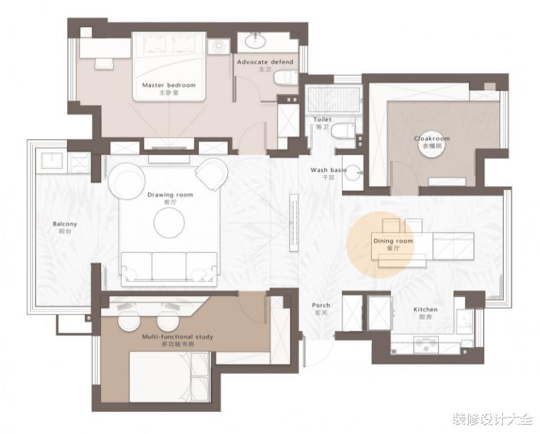 140㎡三房设计,强烈的艺术视觉给人时尚的居住体验!