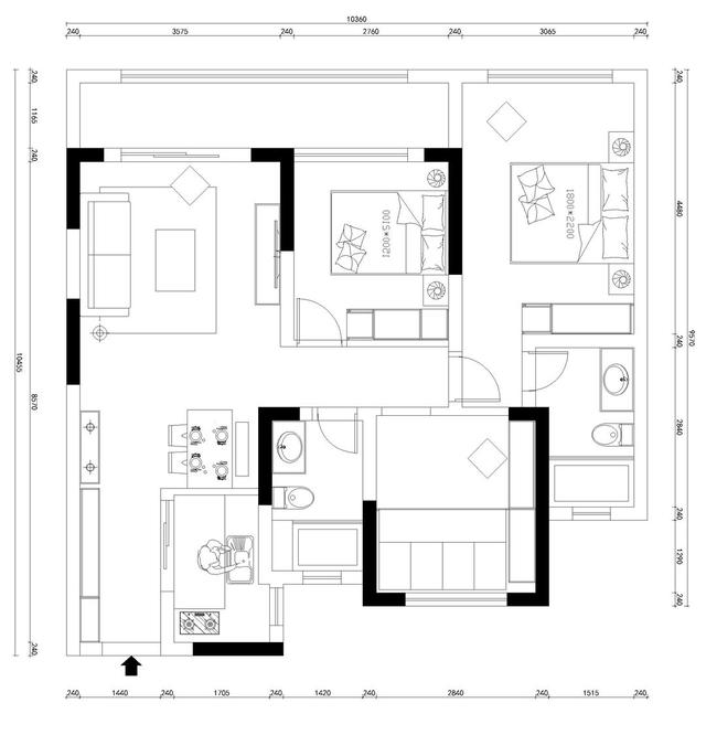 用高级的祖母绿,打造氛围十足的三居室,更显古典气息和韵味