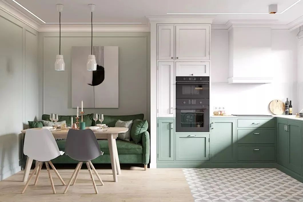 81㎡超强收纳之家,草木绿厨房也太高级了叭!