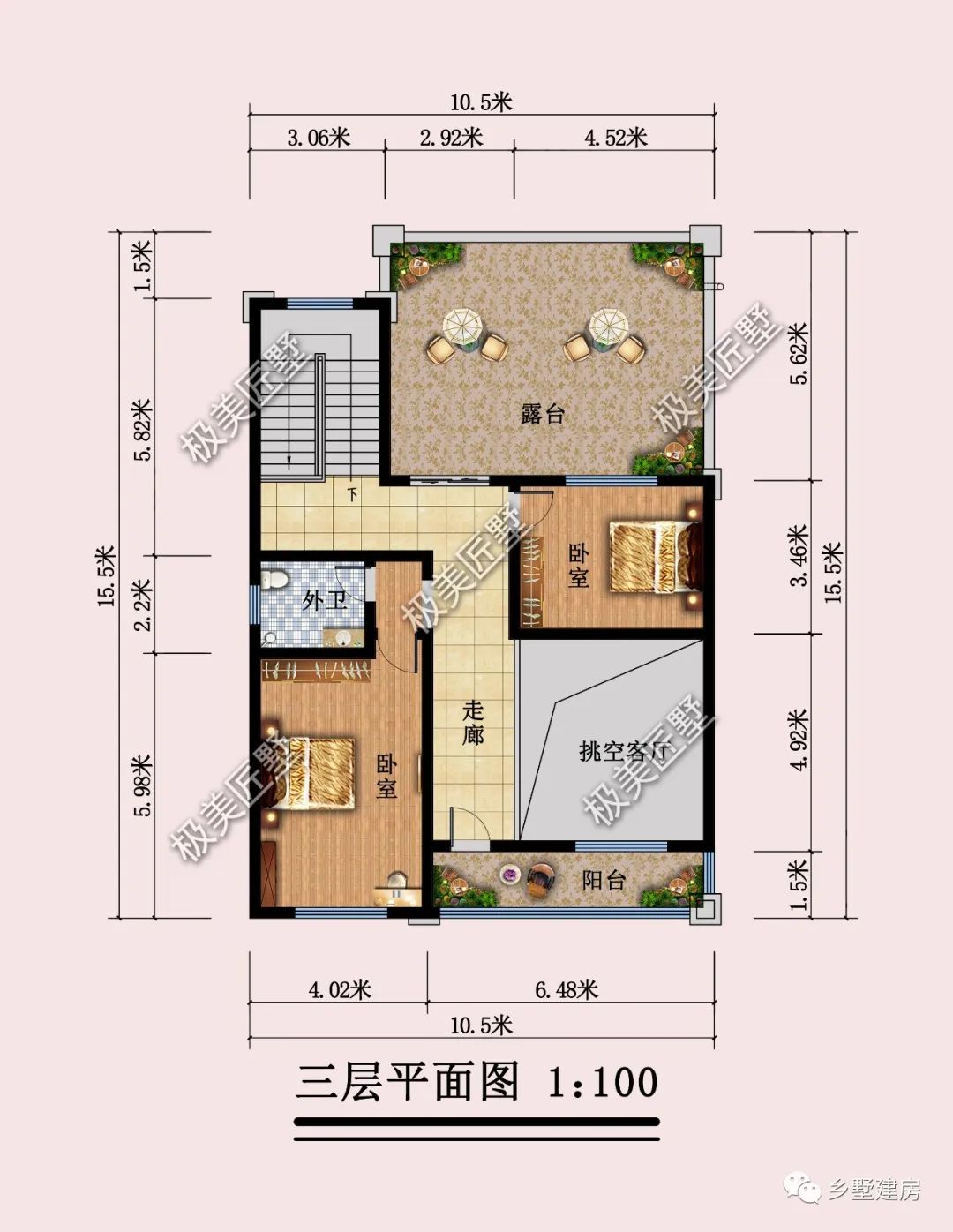 别墅|占地10.5X15.5米，简欧三层小别墅，建他准没错