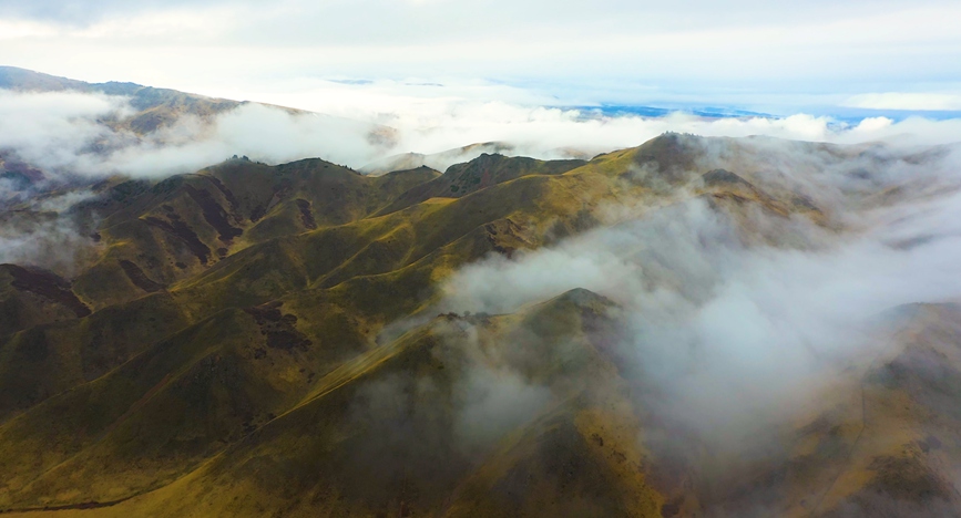 革命|墨韵尽染！新疆夏尔希里云雾绕山峦