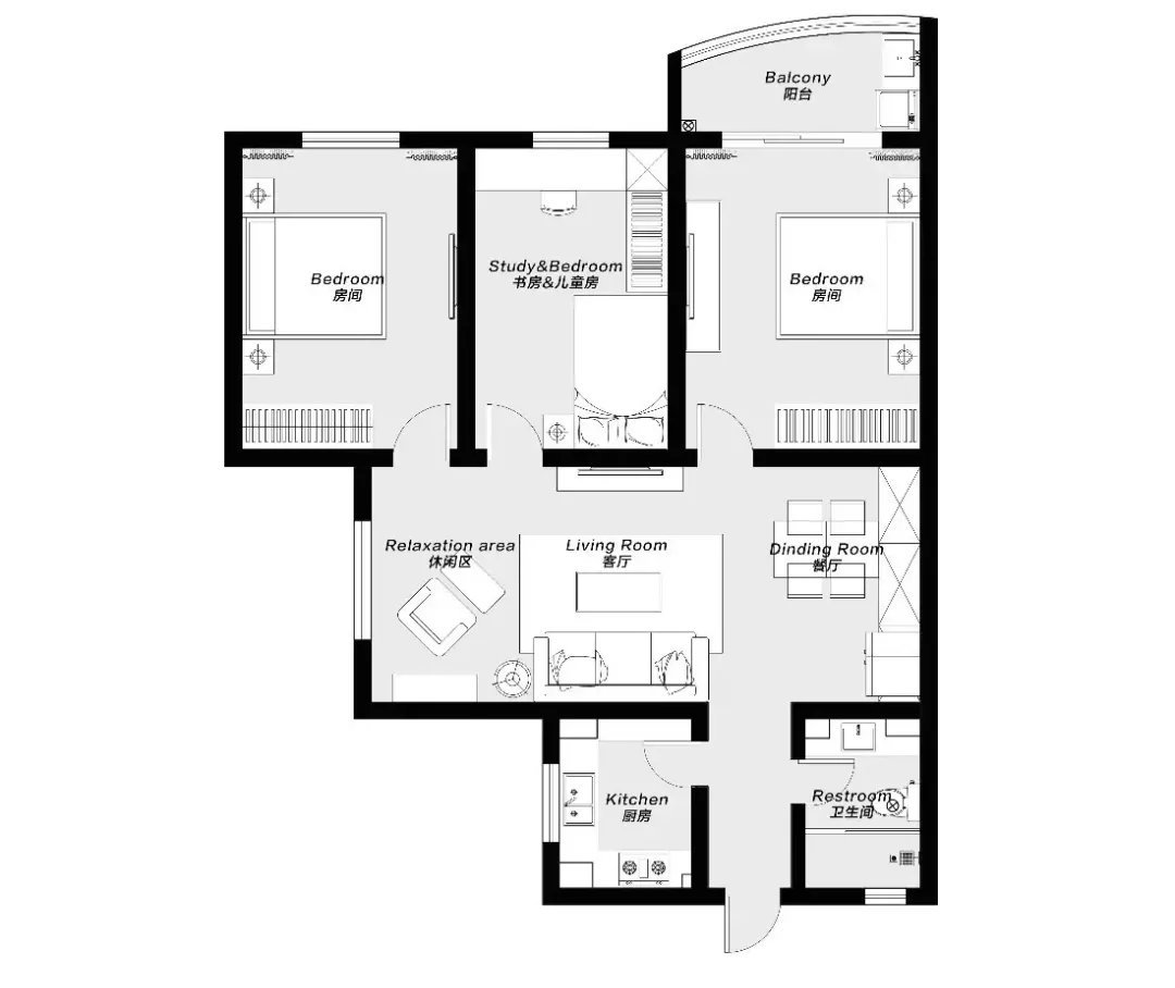 110平日式简约三居室，这个家用木色和绿色组成一种纯粹的美
