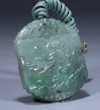 翡翠|清代:翡翠雕·闲云野鹤玉佩