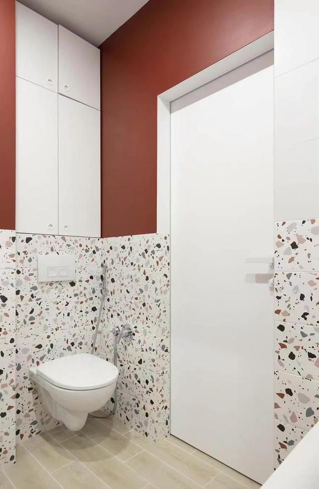 45㎡独享蜗居,大胆的砖红色和木纹砖,点亮有归属感的一室小屋