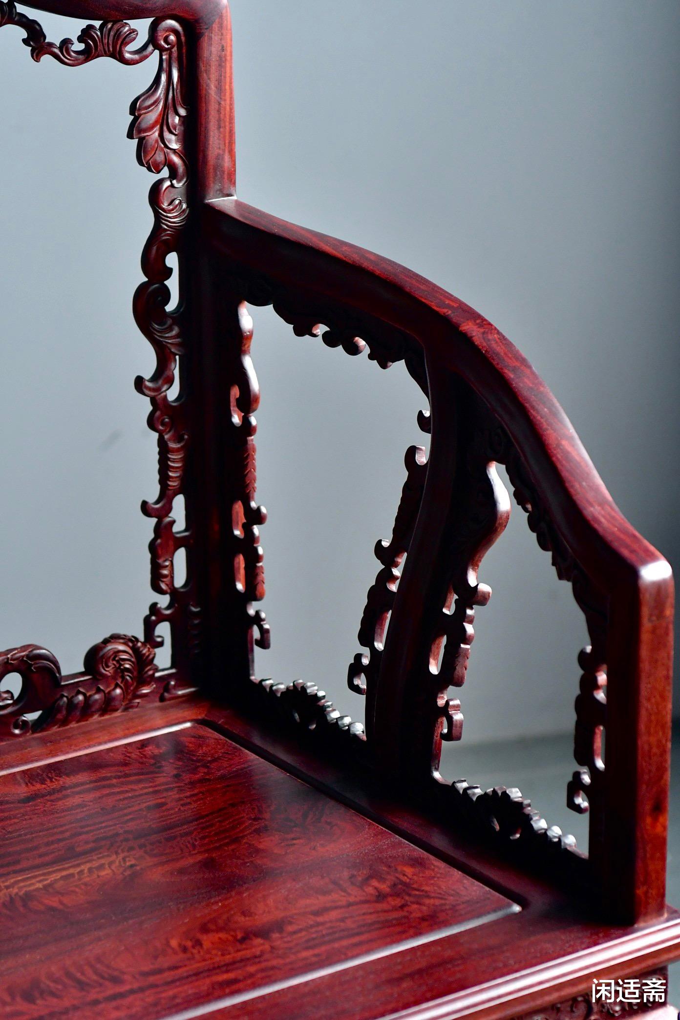 紫檀|仿清宫旧藏御制紫檀雕西番莲扶手椅