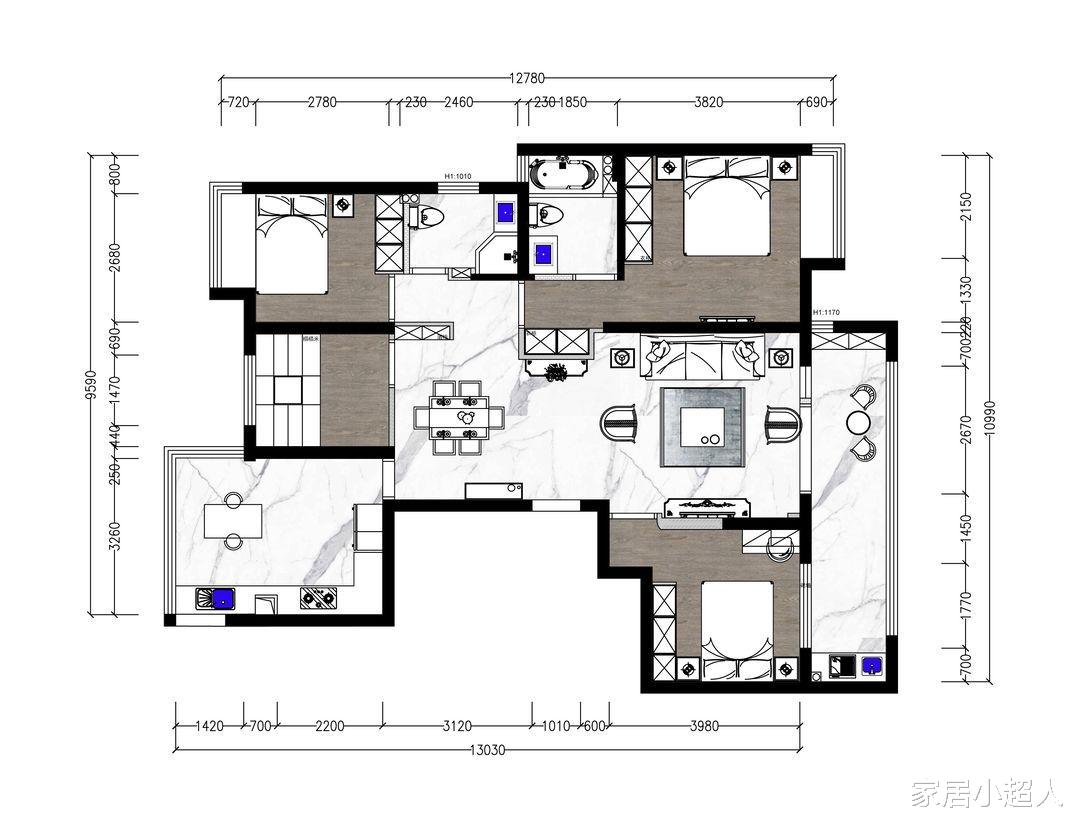 120平现代风之家，质感与色彩的碰撞，彰显现代雅居的魅力