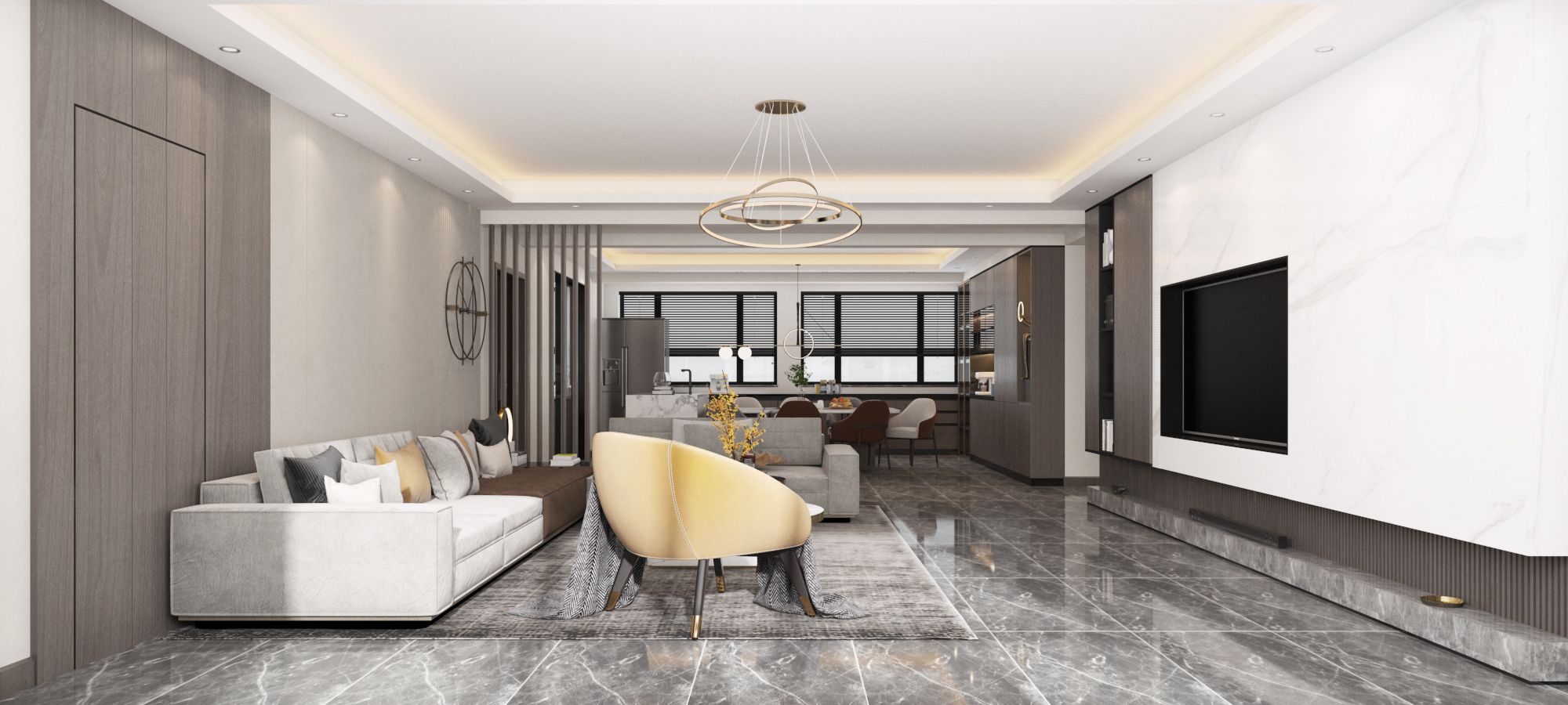 书香门第210平现代装修风格，个时尚又充满温暖的家