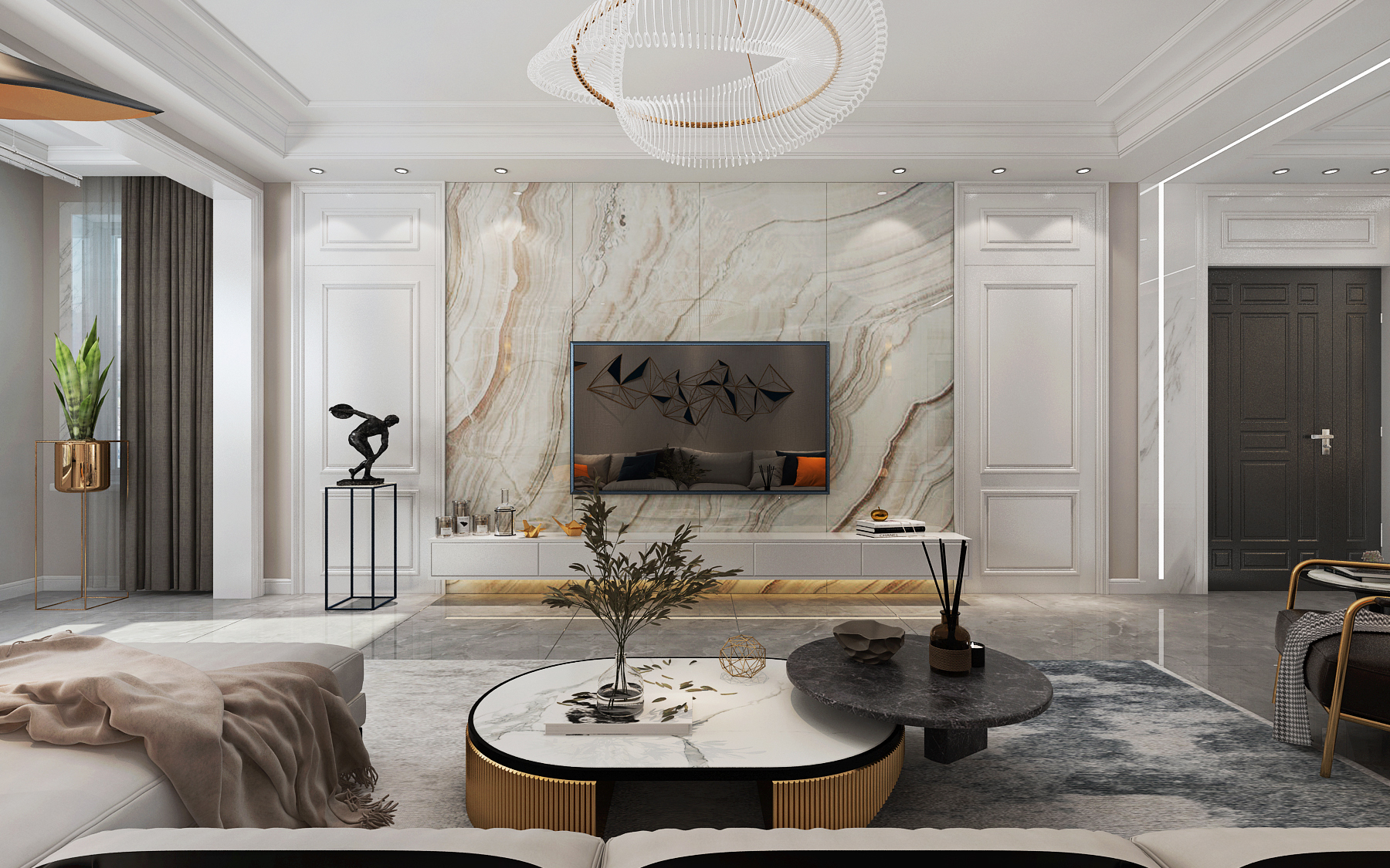 91平现代风二居室,删减掉过多的装饰,简约与实用并重