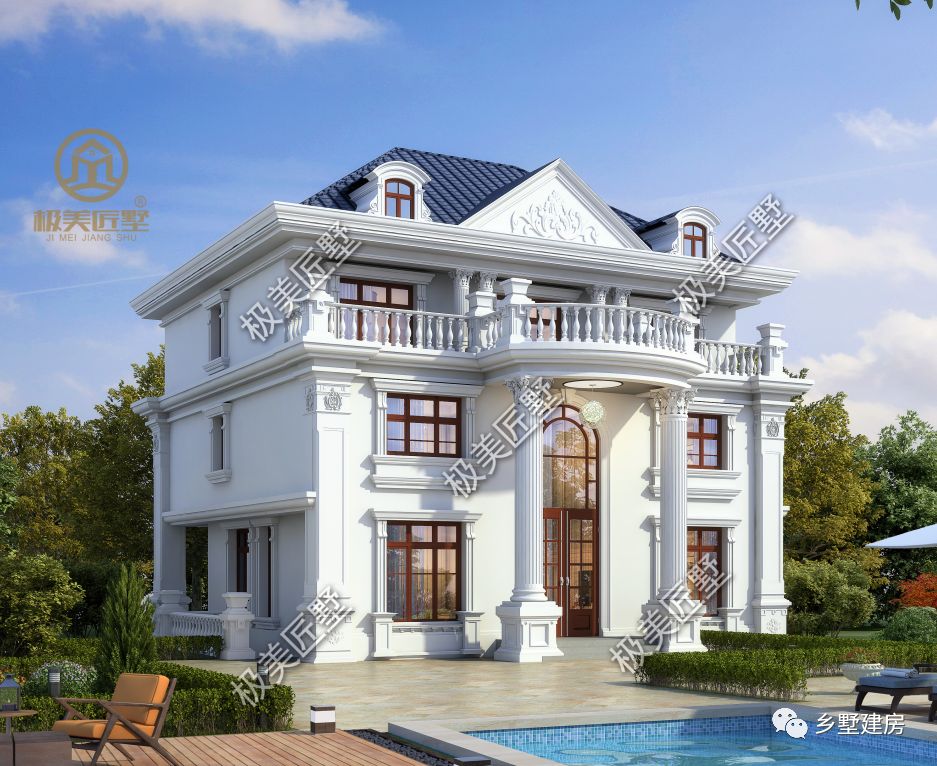 别墅|13.6X10.4米占地166平，家里有足够大的宅基地，选它准没错