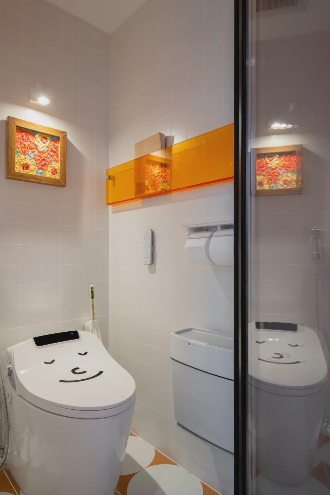 新婚夫妻89㎡混搭婚房,火烈鸟粉搭配大胆的橘黄,个性又充满活力