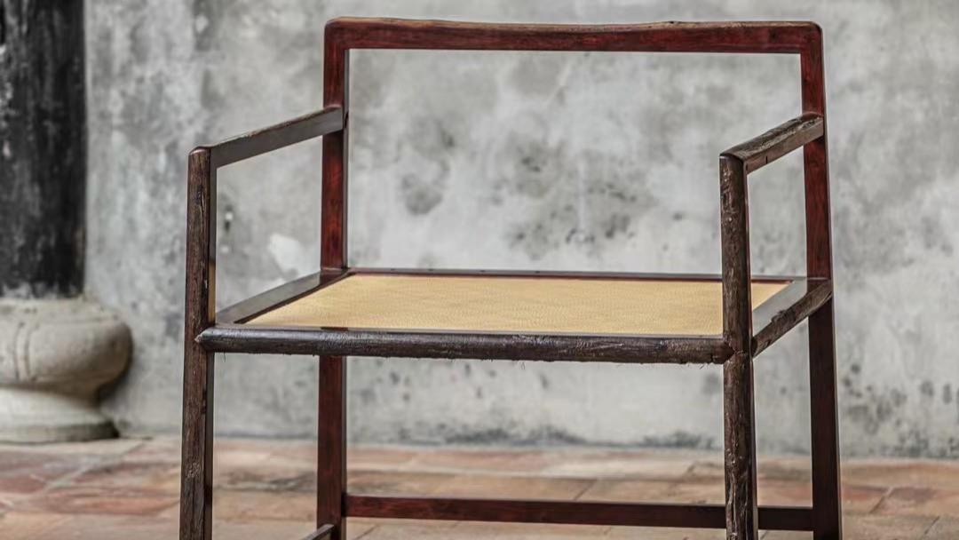 小叶紫檀|以器载道，小叶紫檀老房料，禅椅