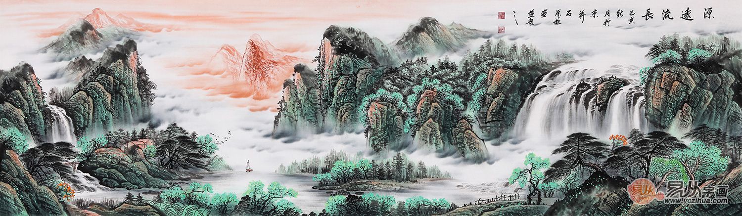 山水画|办公室装饰画 石荣禄老师优雅山水画 尽显非凡韵味