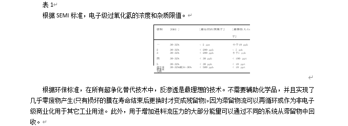 华林科纳过氧化氢溶液的超纯化