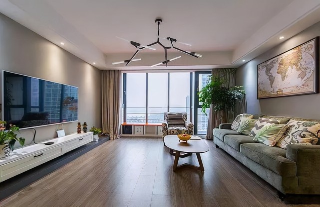 家里客厅就一个,地板一定要这样铺,显得非常漂亮