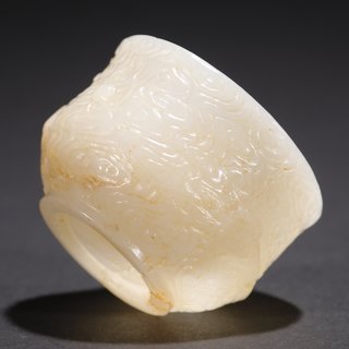 和田玉籽料|和田玉籽料祥云龙纹杯